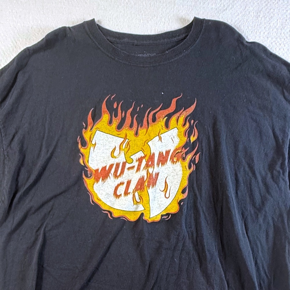 Wu-Tang Clan Graphic T-Shirt Mens 3XL Black Flame Logo Short Sleeve Tee